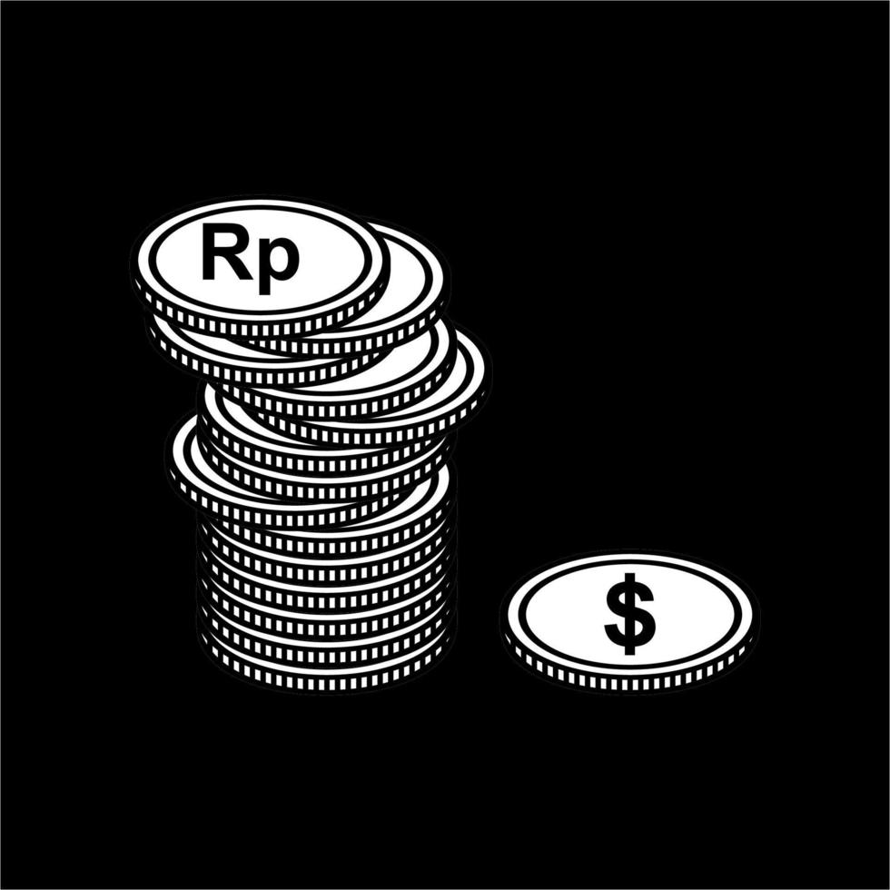 Dollar To Rupiah, Dollar to IDR Icon Symbol. Money Currency Value. Vector Illustration