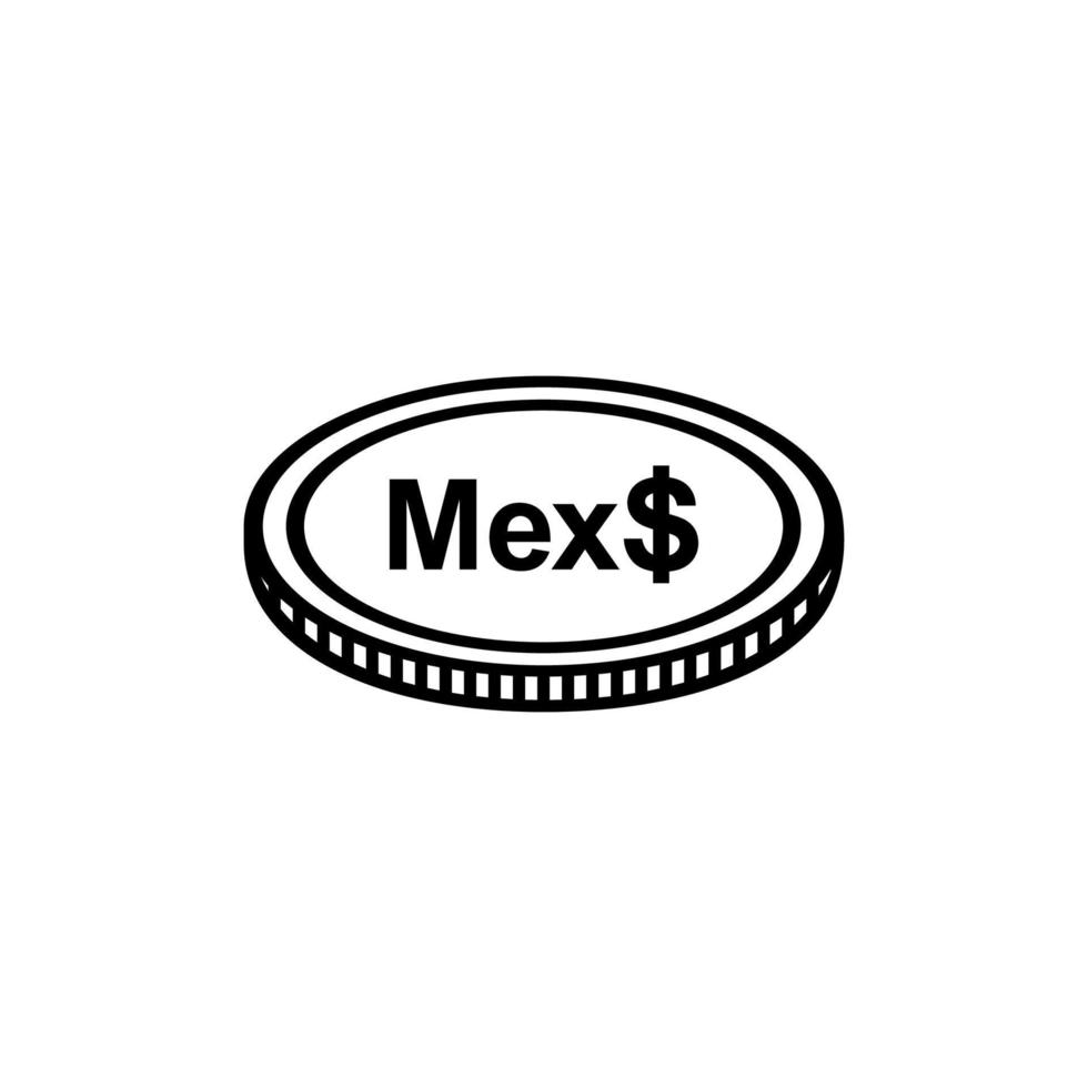 moneda mexicana, mxn, símbolo de icono de pesos mexicanos. ilustración vectorial vector