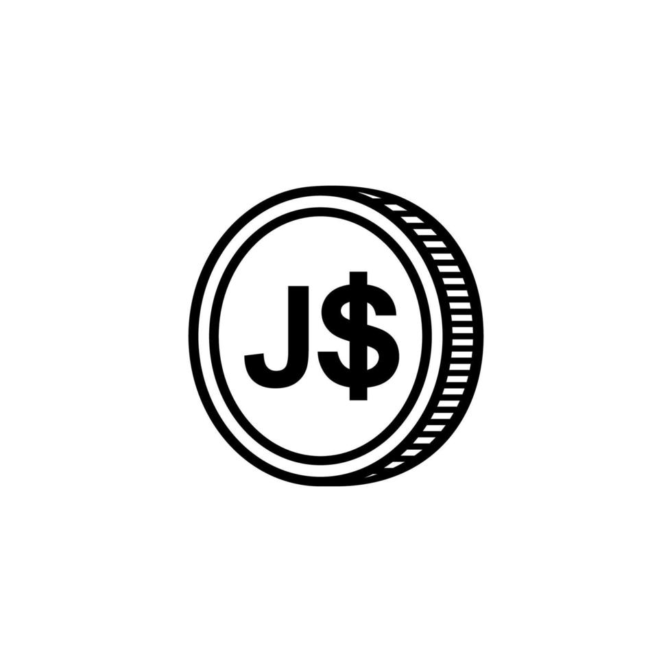 Jamaica Currency, JMD, Jamaican Dollar Icon Symbol. Vector Illustration