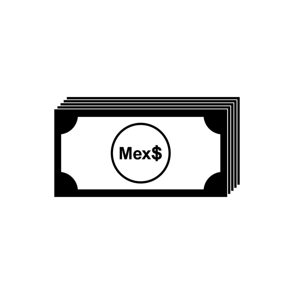 Mexico Currency, MXN, Mexican Pesos Icon Symbol. Vector Illustration