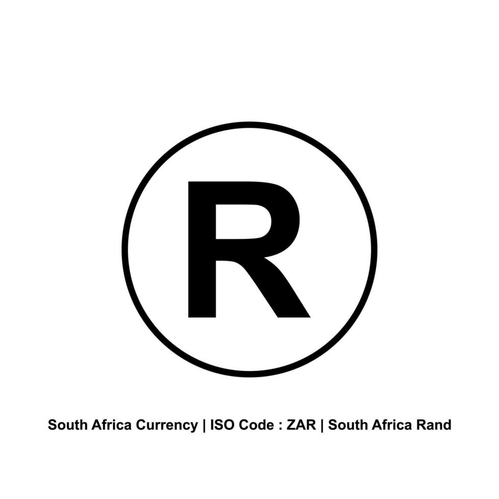 moneda sudafricana, zar, el símbolo del icono del rand sudafricano. ilustración vectorial vector