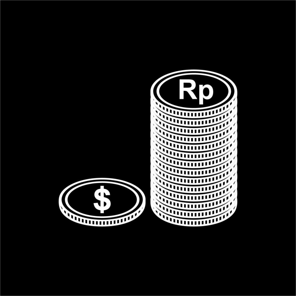 Dollar To Rupiah, Dollar to IDR Icon Symbol. Money Currency Value. Vector Illustration