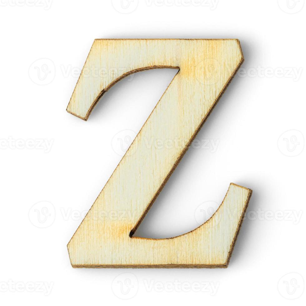 Wooden Alphabet letter with drop shadow Z photo