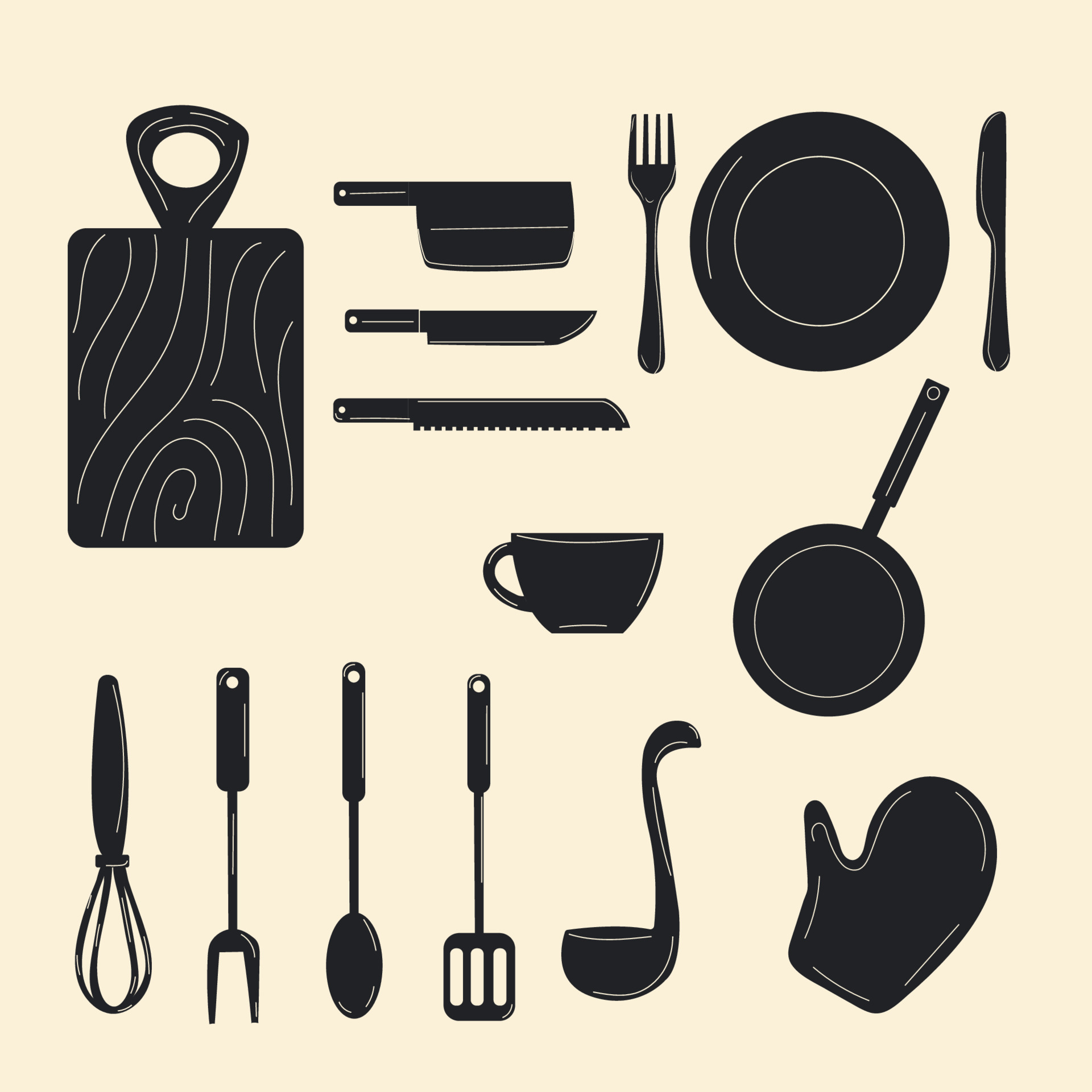 Conjunto De Utensilio De Cocina Y Colección De Iconos De Utensilios De  Cocina, Utensilios De Cocina Y Equipo De Cocina Ilustraciones svg,  vectoriales, clip art vectorizado libre de derechos. Image 41304571