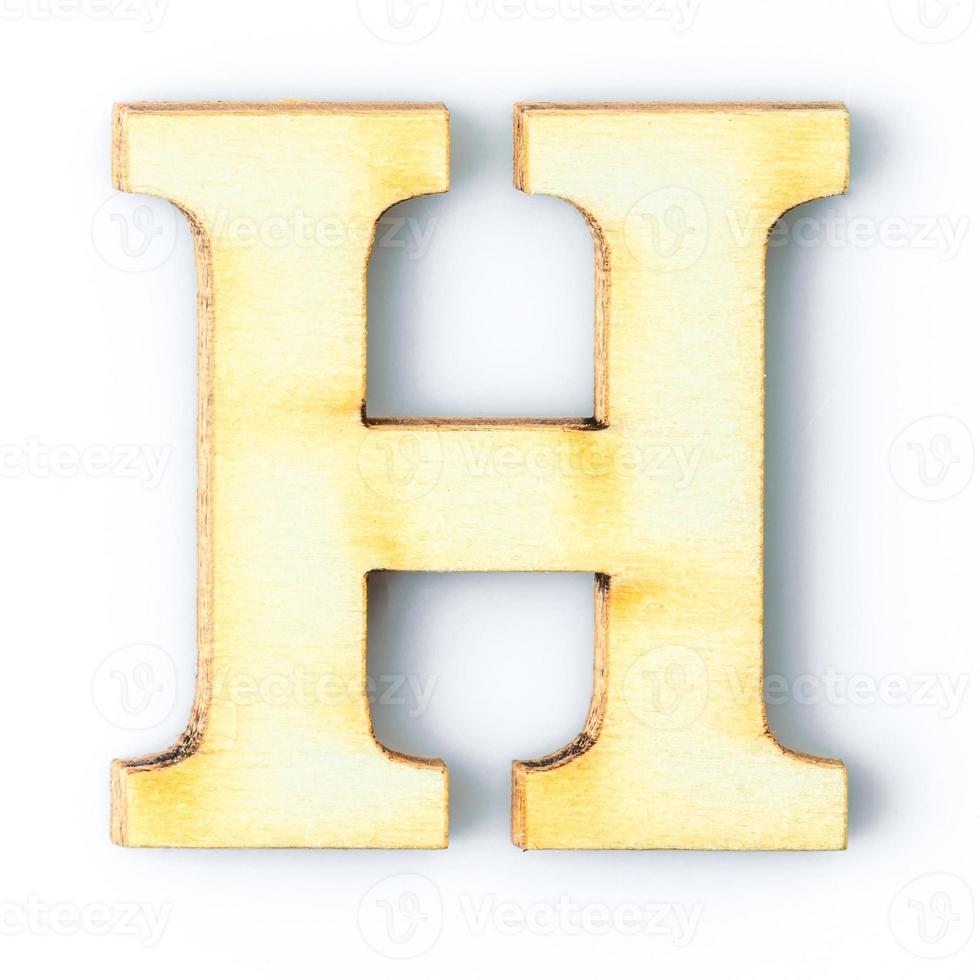 Wooden Alphabet letter with drop shadow H photo