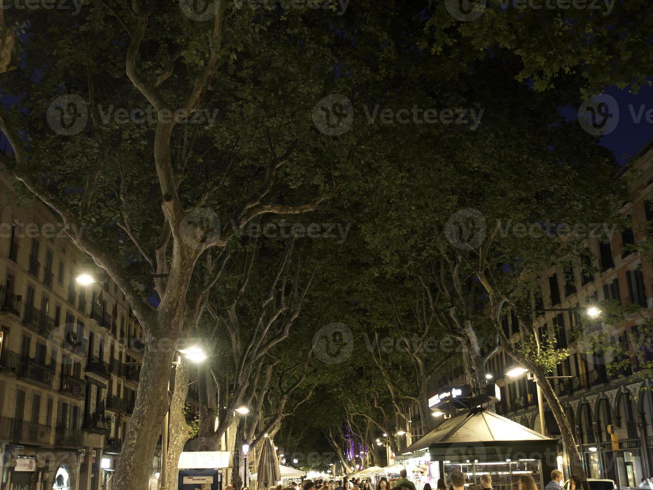 barcelona at night photo