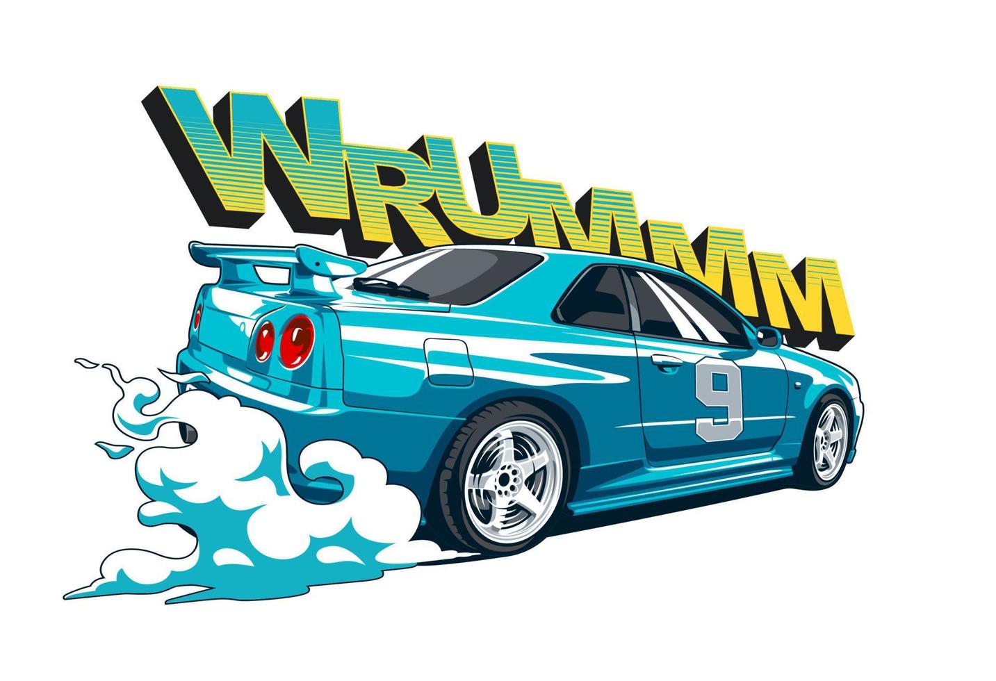 Urban Racing Sticker Design vector