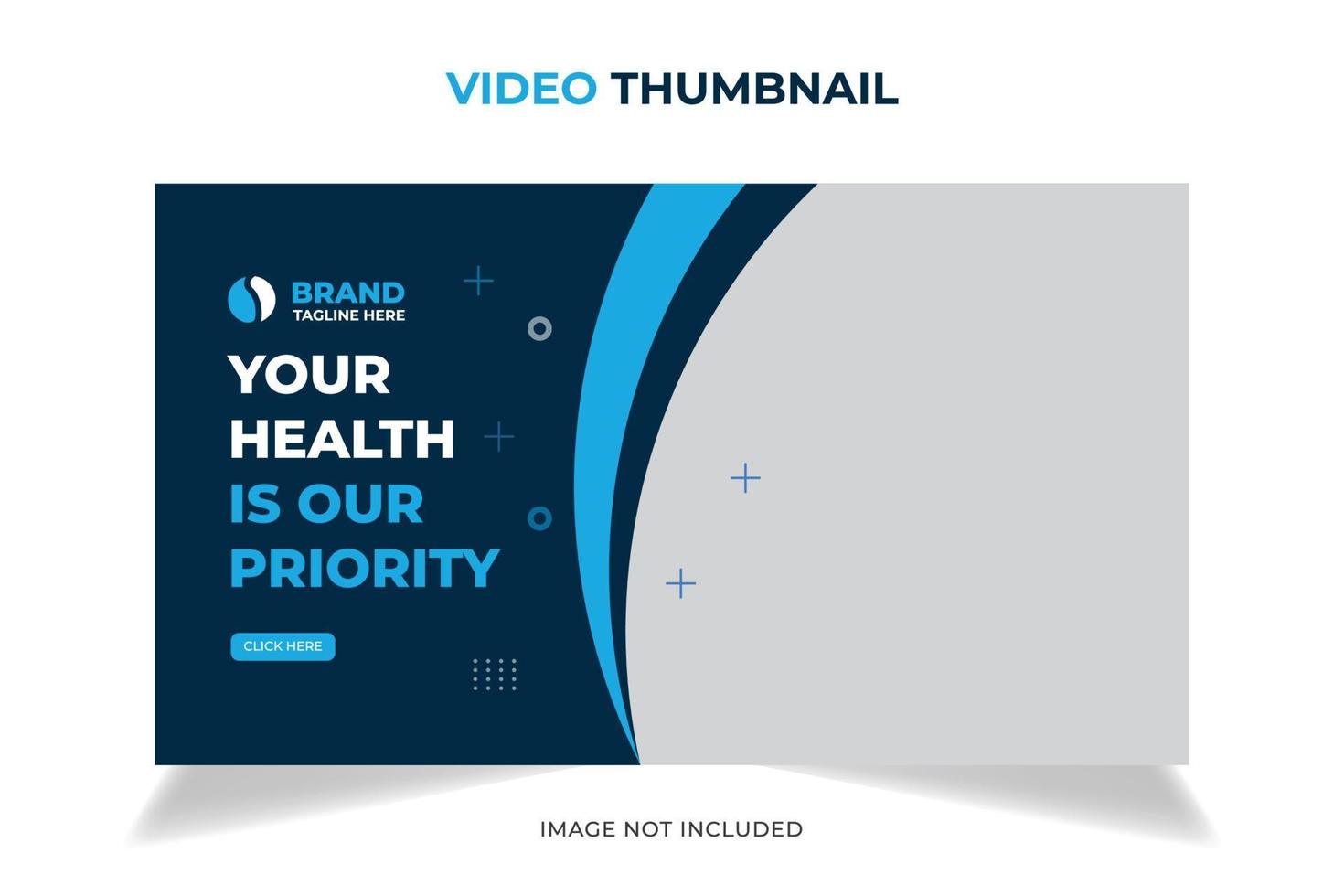 Editable video thumbnail and web banner design. Medical healthcare, fitness training, exercise customizable video thumbnail cover photo fully editable for social media. vector