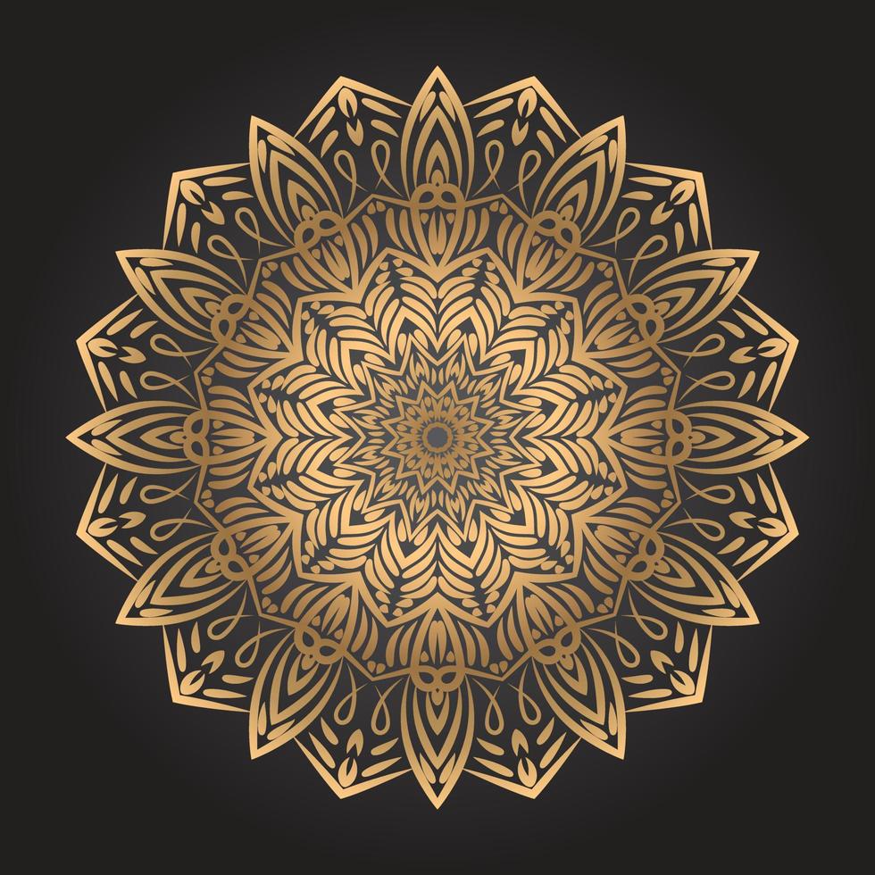 fondo de mandala de oro de lujo vector