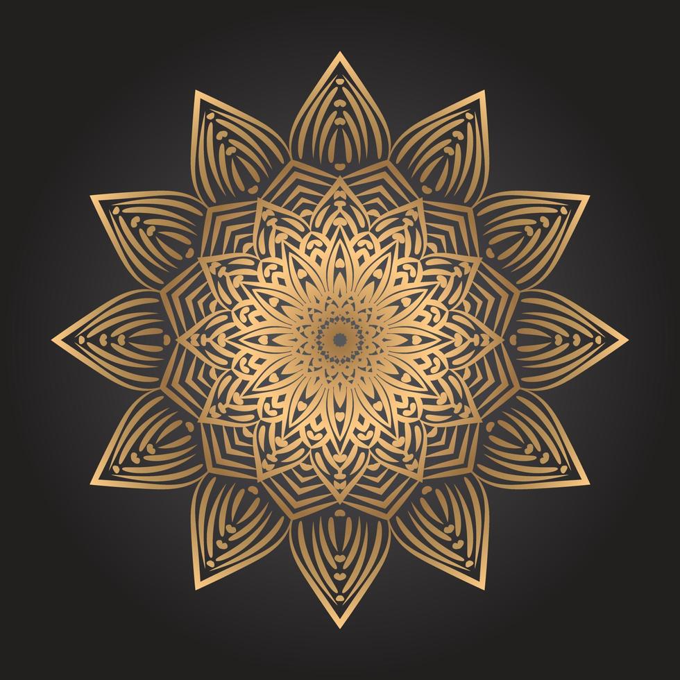 fondo de mandala de oro de lujo vector