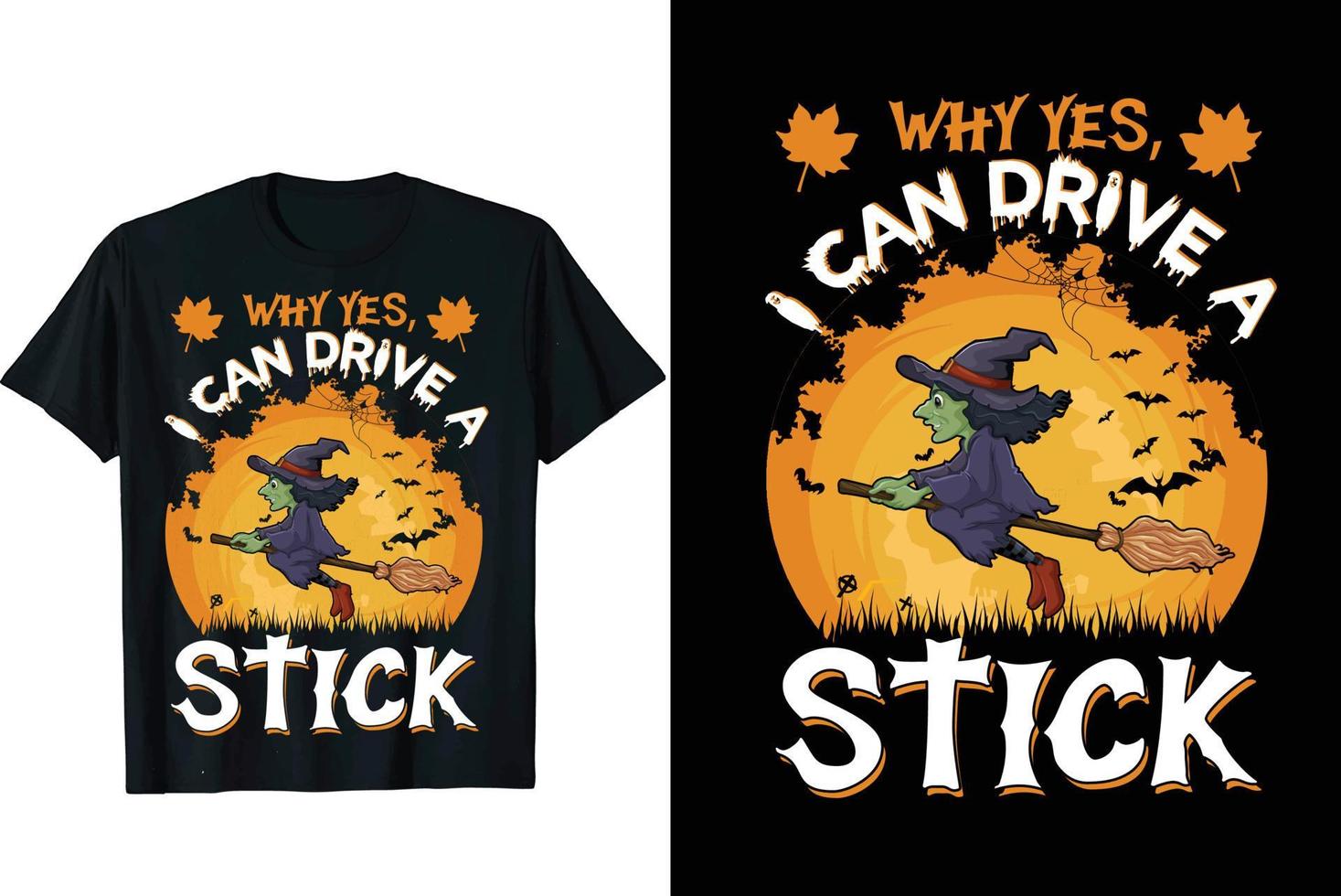 camiseta de palo de halloween vector