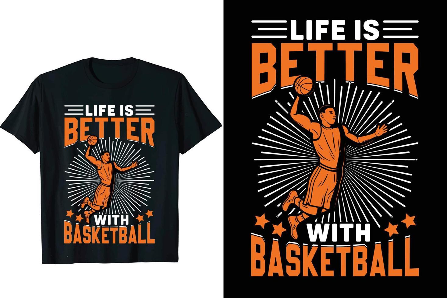 la vida es mejor con la camiseta de baloncesto vector