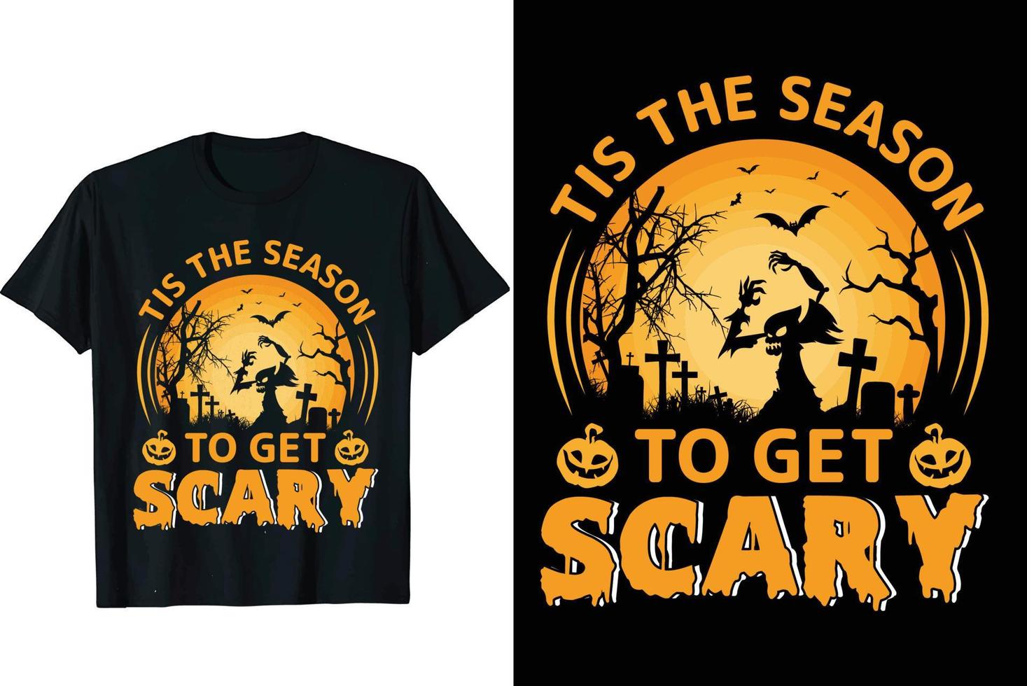 camiseta de miedo de halloween vector