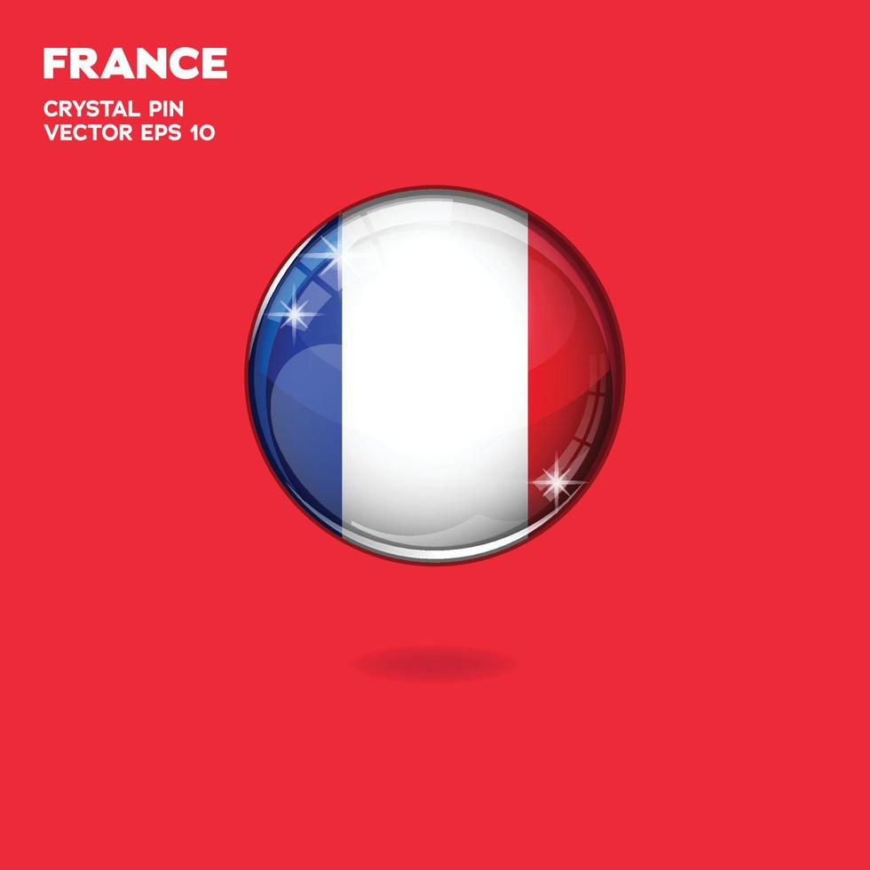 botones 3d de la bandera de francia vector