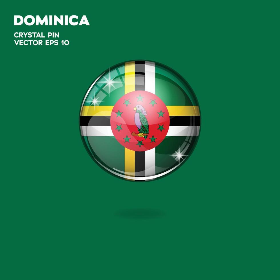 Dominica Flag 3D Buttons vector