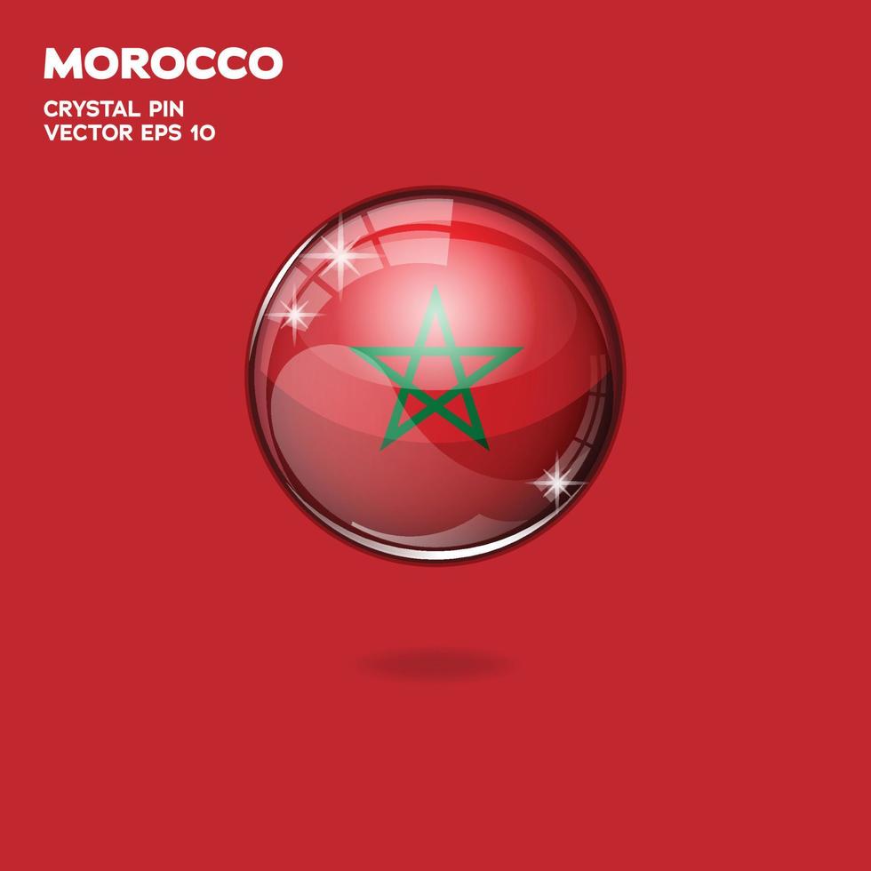 botones 3d de la bandera de marruecos vector