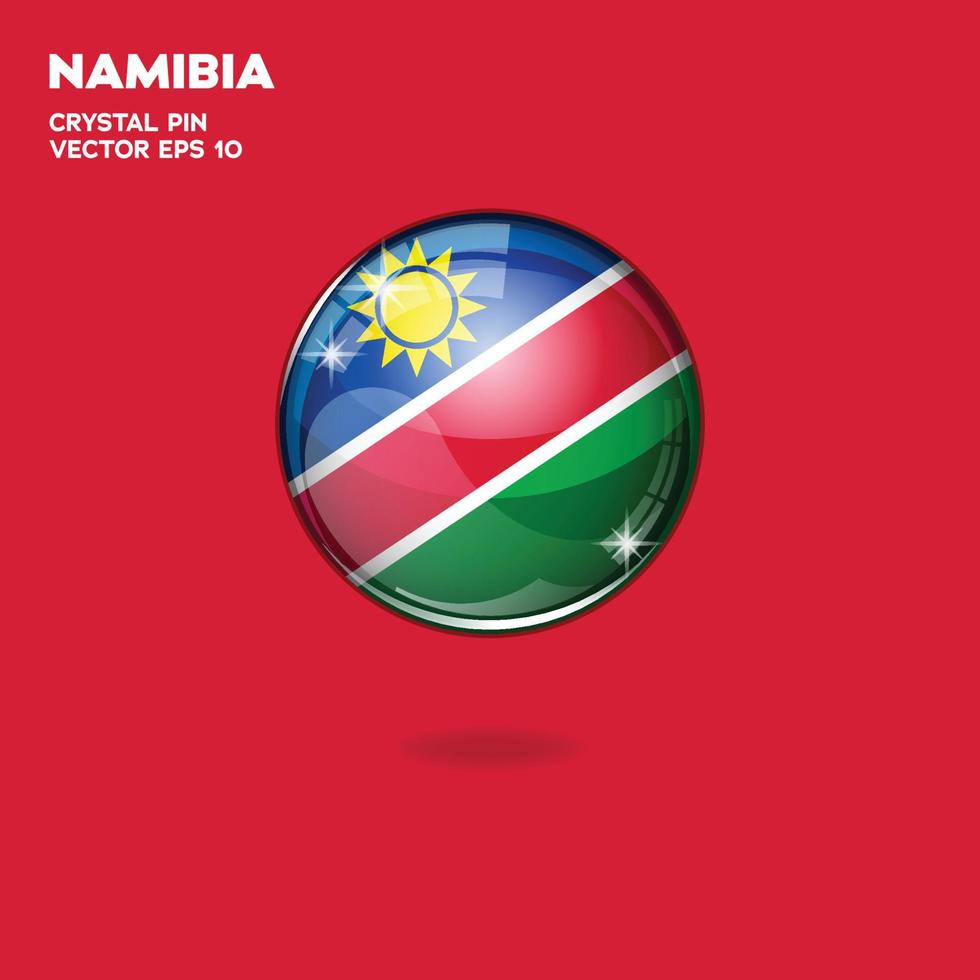 botones 3d de la bandera de namibia vector