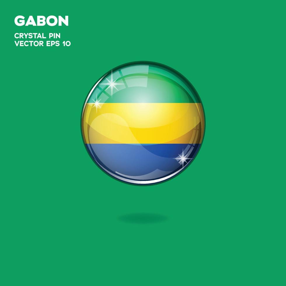 Gabon Flag 3D Buttons vector