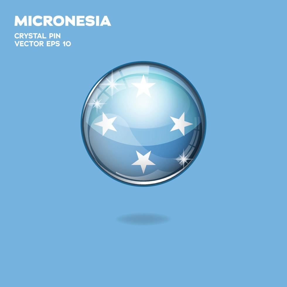 Micronesia Flag 3D Buttons vector