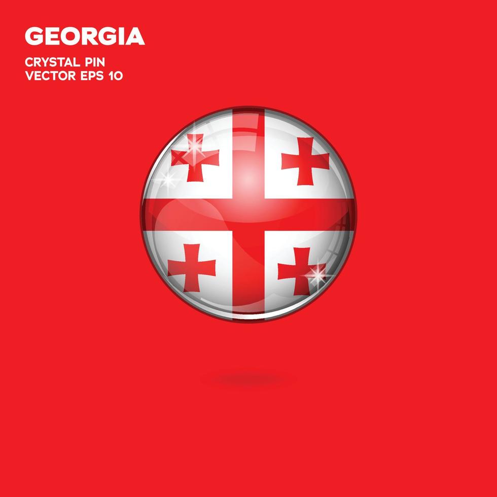 Georgia Flag 3D Buttons vector