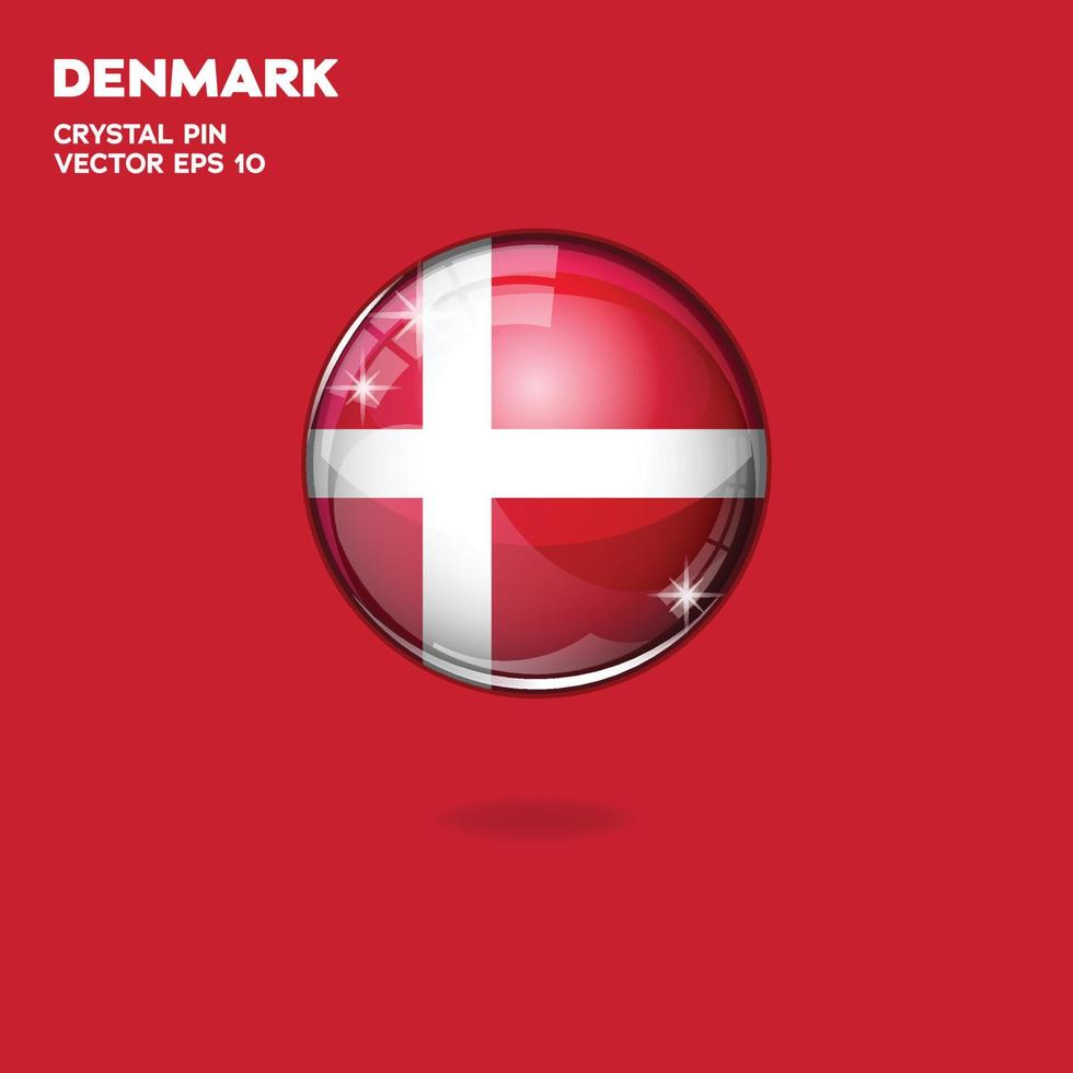 Denmark Flag 3D Buttons vector