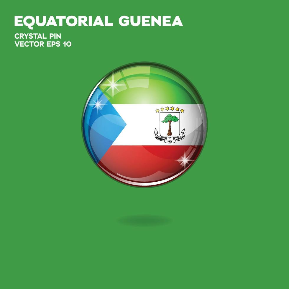 botones 3d de la bandera de guinea ecuatorial vector