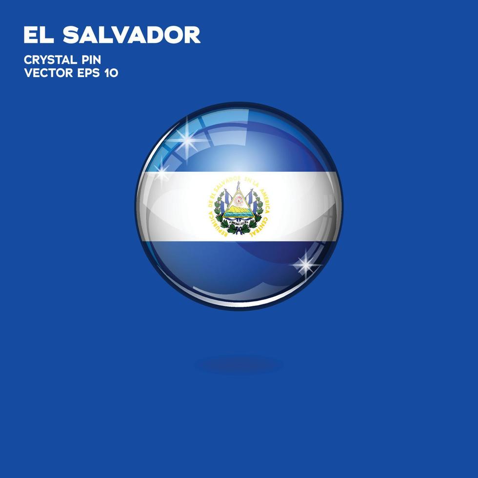 El Salvador Flag 3D Buttons vector