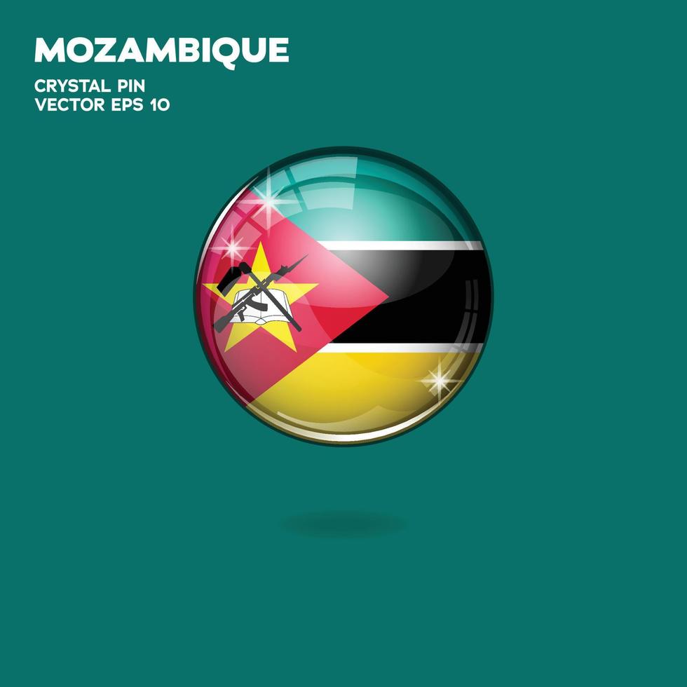 botones 3d de la bandera de mozambique vector
