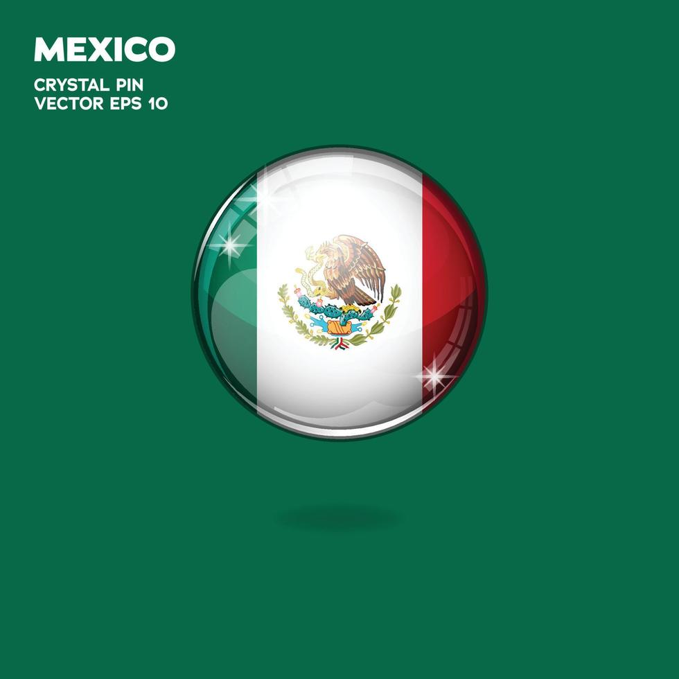 Mexico Flag 3D Buttons vector