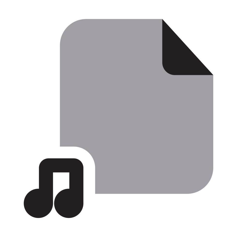 icono de archivos de música dos tonos sólidos vector