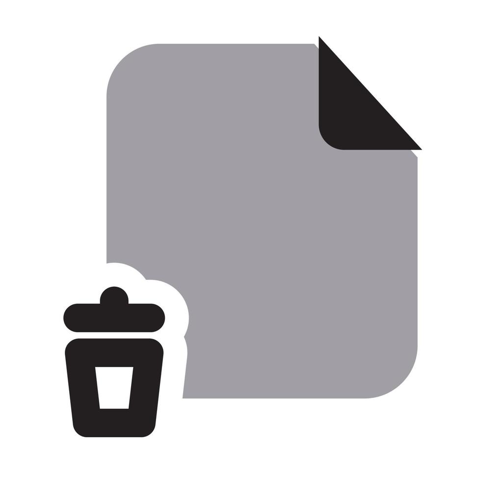 icono de archivos de basura dos tonos sólidos vector