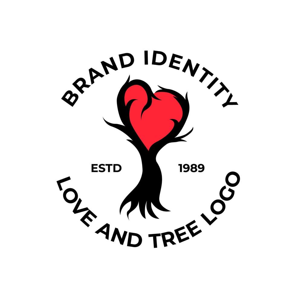 silueta de una rama de árbol en forma de corazón. rama de árbol en forma de corazón. logotipo de amor de ramitas. logotipo de amor. árbol en forma de logo de amor. logotipo de árbol vector