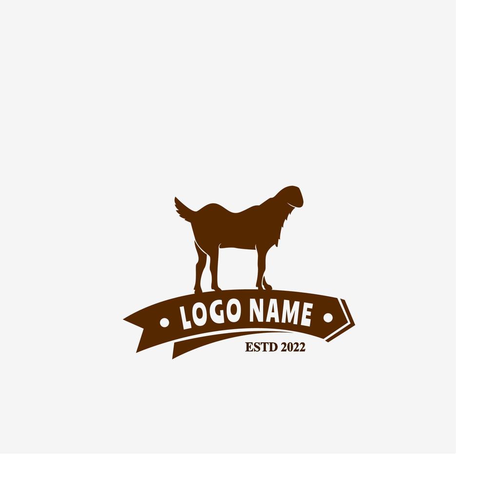 goat. illustration of a goat. goat logo. vintage goat logo. Retro Vintage goat farm logo. vector