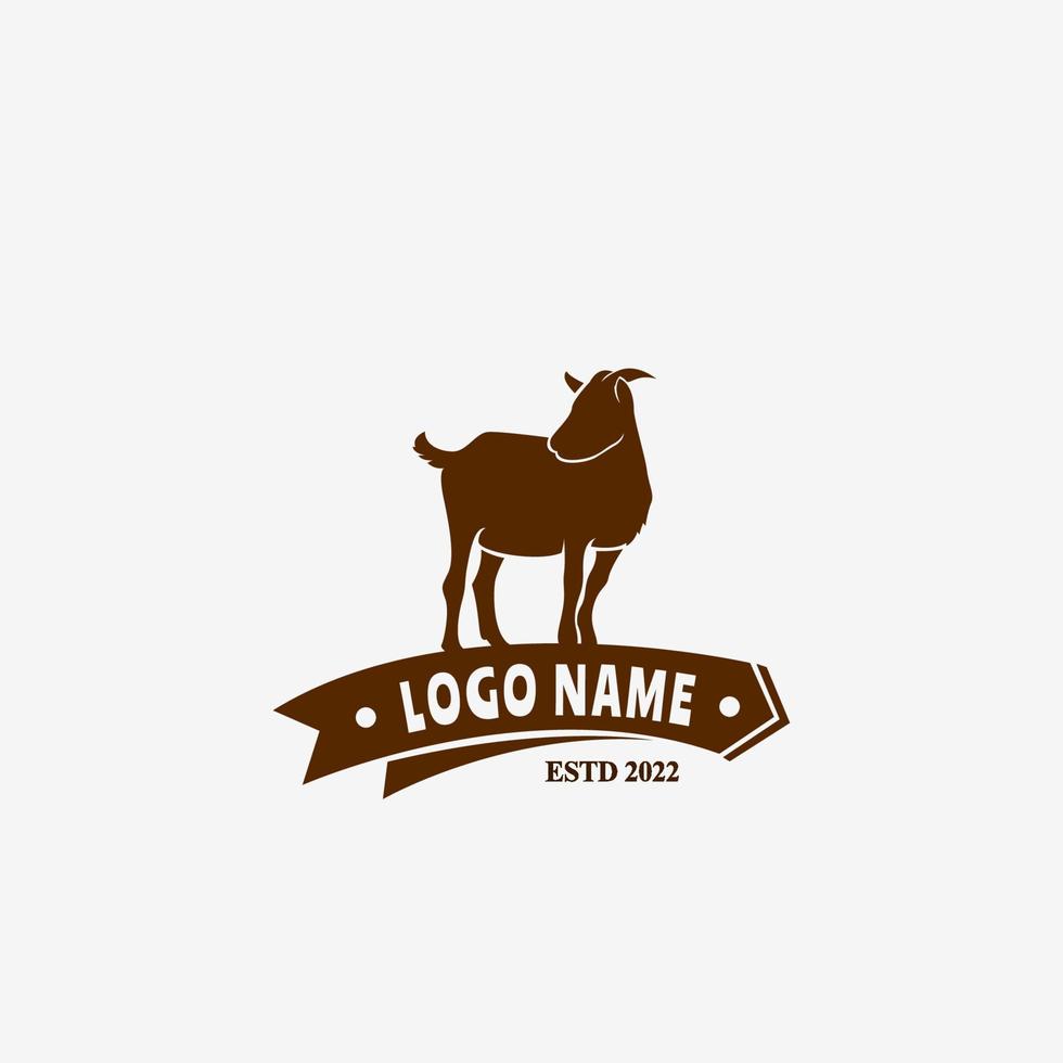 Retro Vintage goat farm logo design template. goat. goat logo. farm animal logo. vector