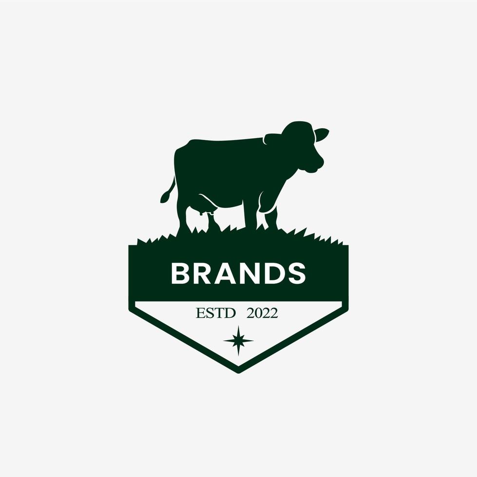 plantilla de logotipo para granja. Leche. logotipo de la granja. diseño de logotipo de vaca. vector