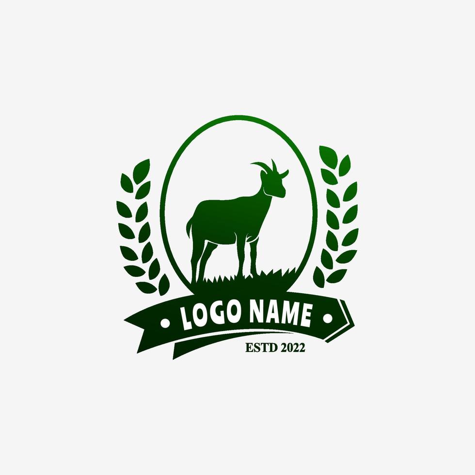 Vector Vintage Goat Labels. goat vintage logo. Retro Vintage goat farm logo design template. goat farm logo design.