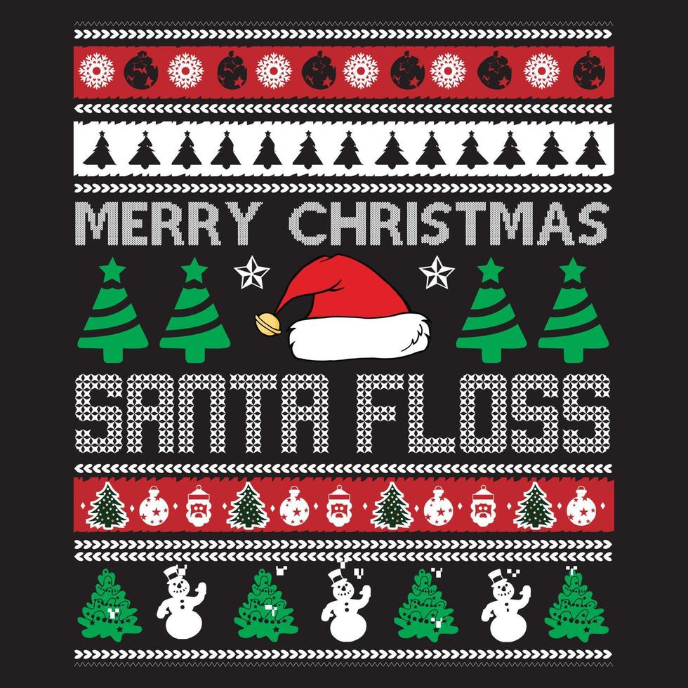 Merry Christmas Santa floss. vector