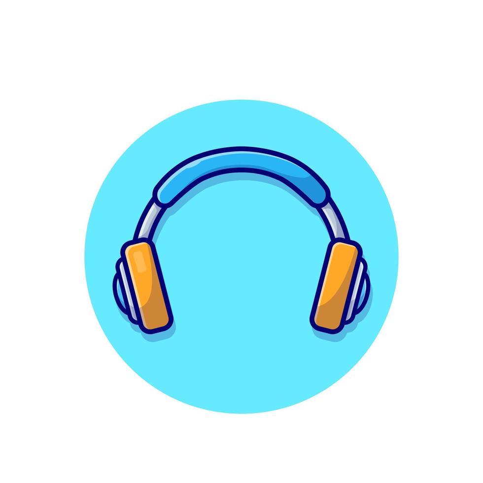 Soccer Ball With Headphone Cartoon Vector Icon Illustration