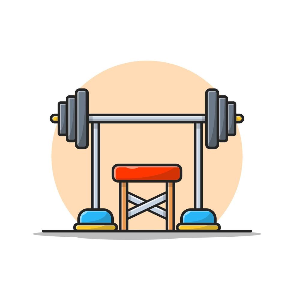 ilustración de icono de vector de dibujos animados de entrenamiento de gimnasio con mancuernas. deporte icono saludable concepto aislado vector premium. estilo de dibujos animados plana