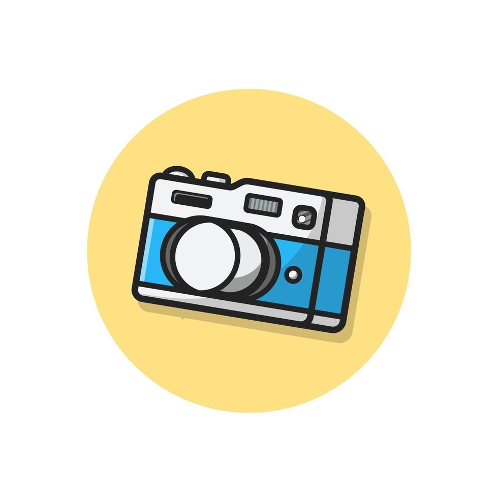 Camera Cartoon Vector Icon Illustration. Art Tecnology Icon  Concept Isolated Premium Vector. Flat Cartoon Style