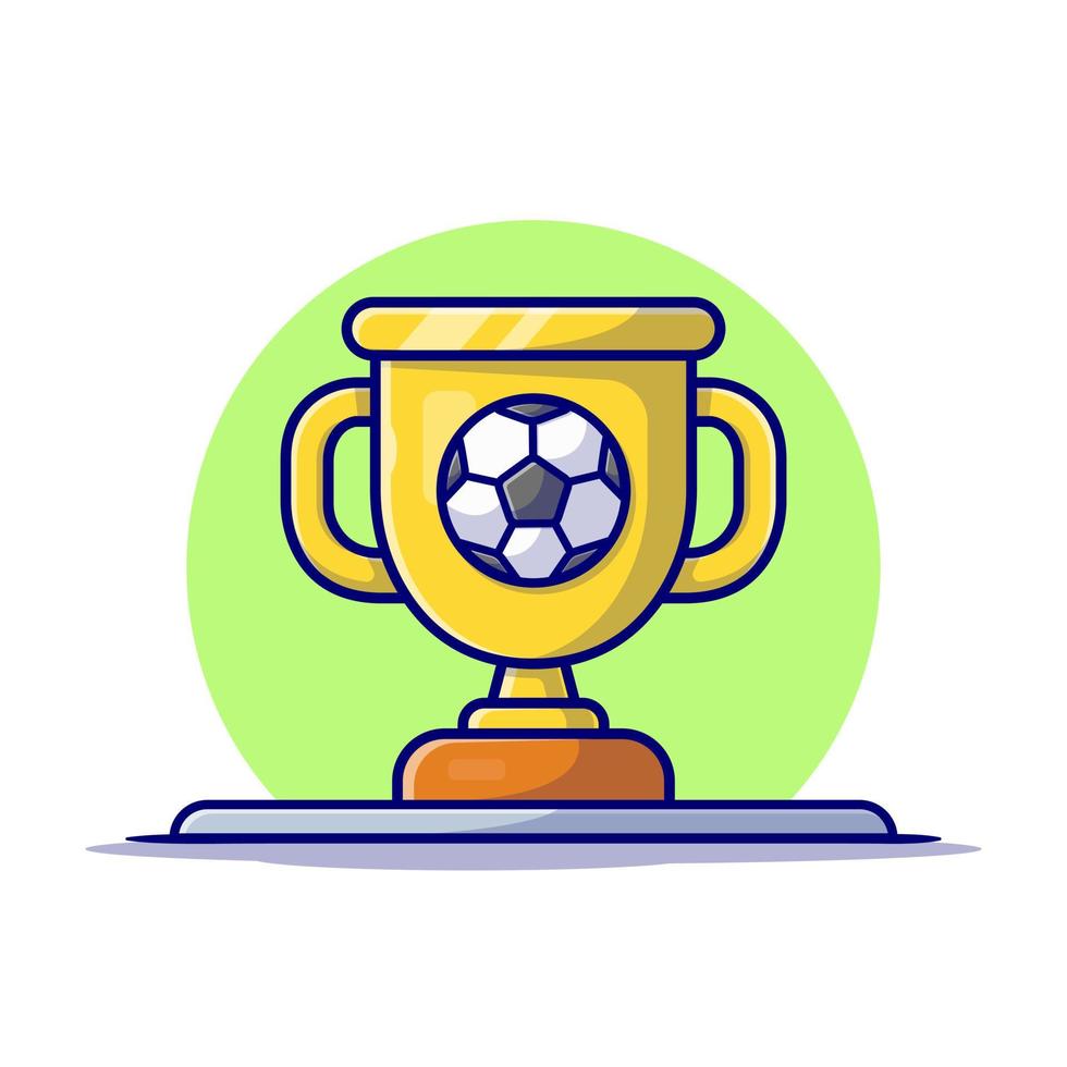 Soccer Gold Thropy Cartoon Vector Icon Illustration. Sport  Object sIcon Concept Isolated Premium Vector. Flat Cartoon  Style