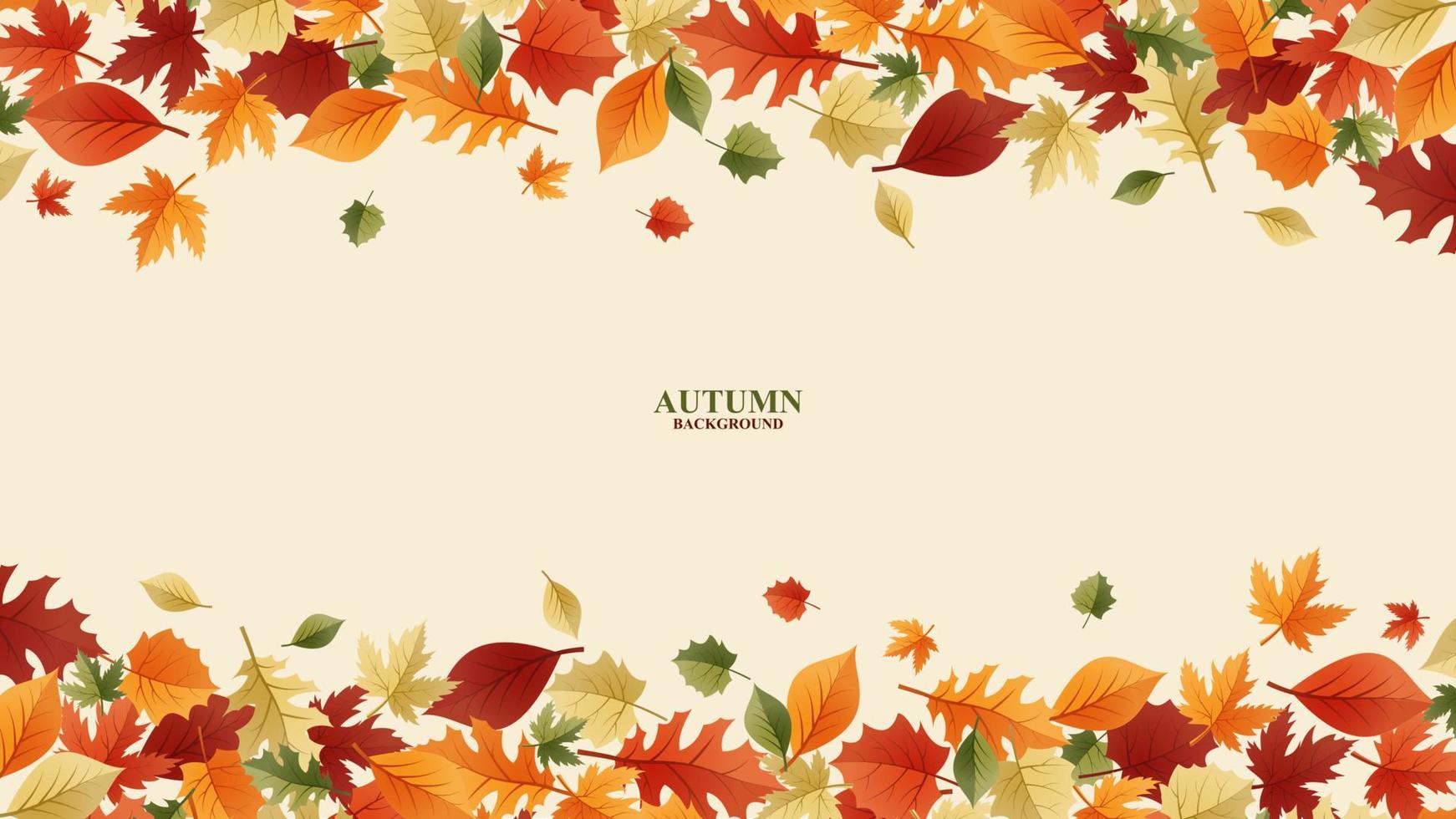 Autumn backgrounds with lots of leaves, thanksgiving template background vector, autumn concept 2022.eps vector