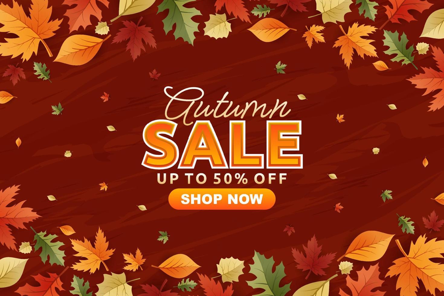 Autumn Sale Banner Vector illustration. happy autumn, thanksgiving background with lots of leave