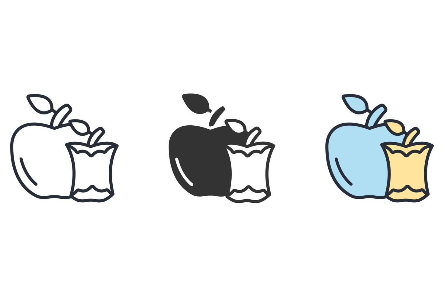 Bite apple icons  symbol vector elements for infographic web