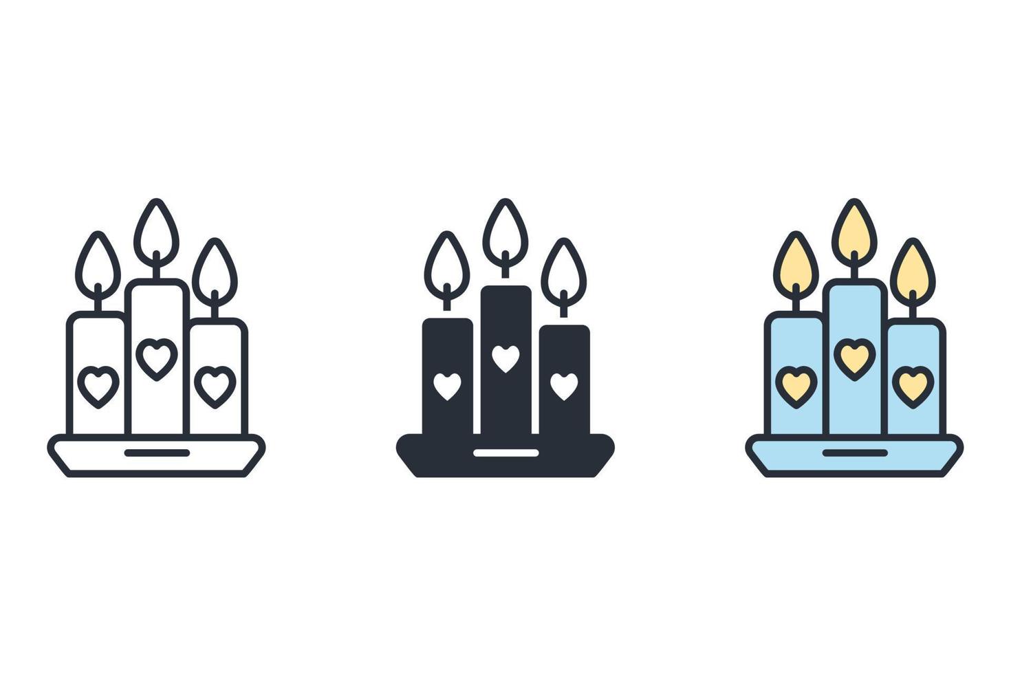 candles icons  symbol vector elements for infographic web