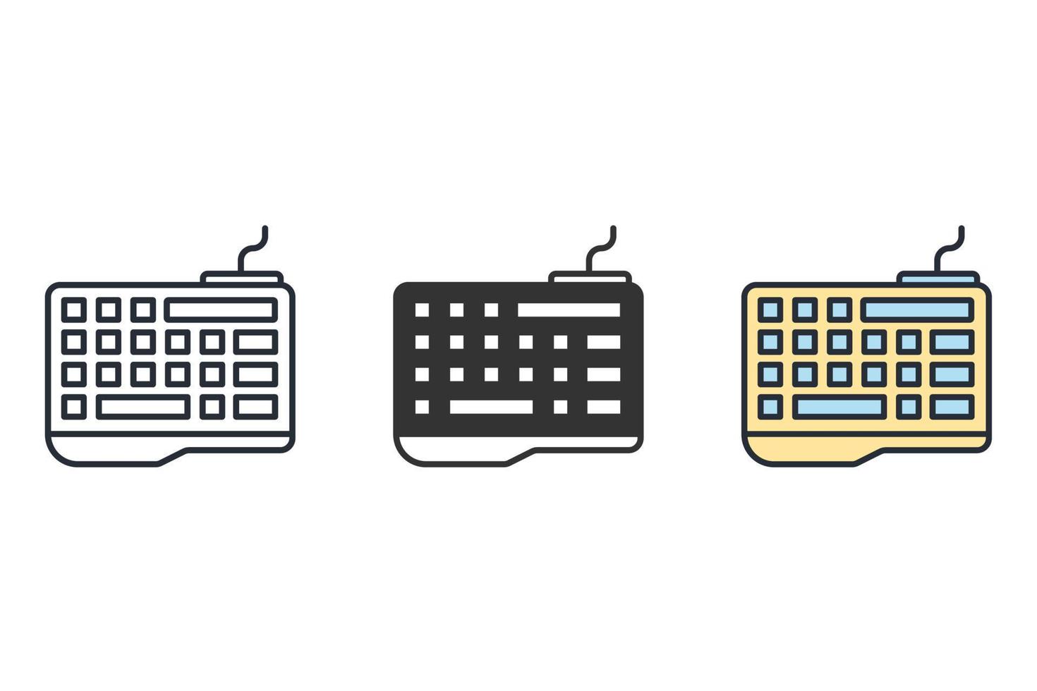 iconos de teclado símbolo elementos vectoriales para web infográfico vector