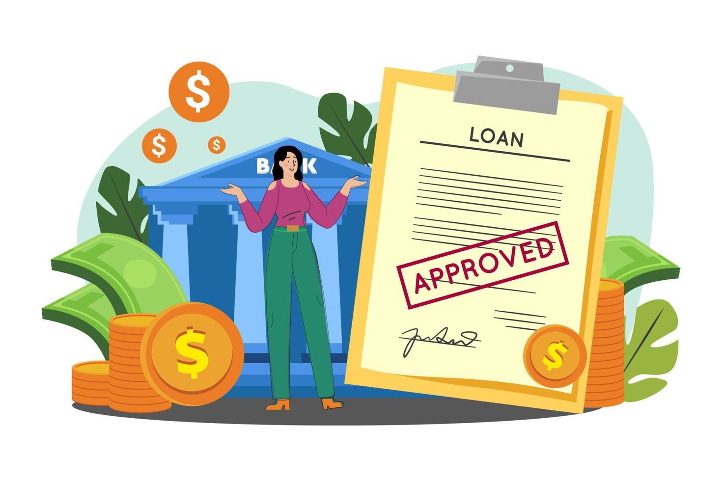 Bank loan successfully vector