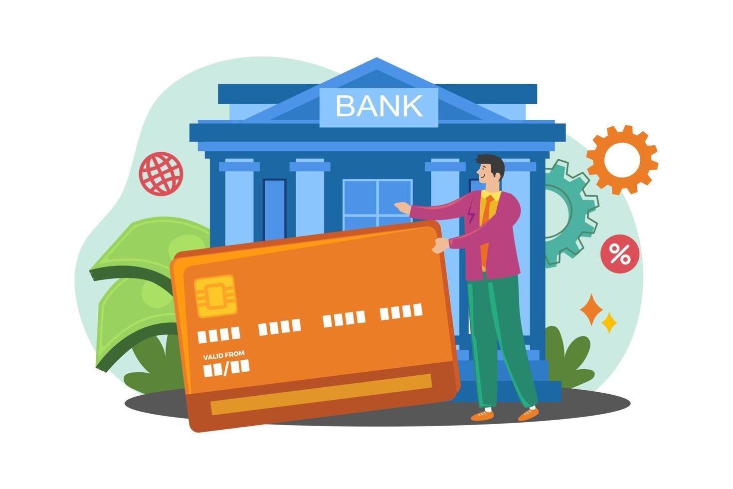 Man holding credit card vector