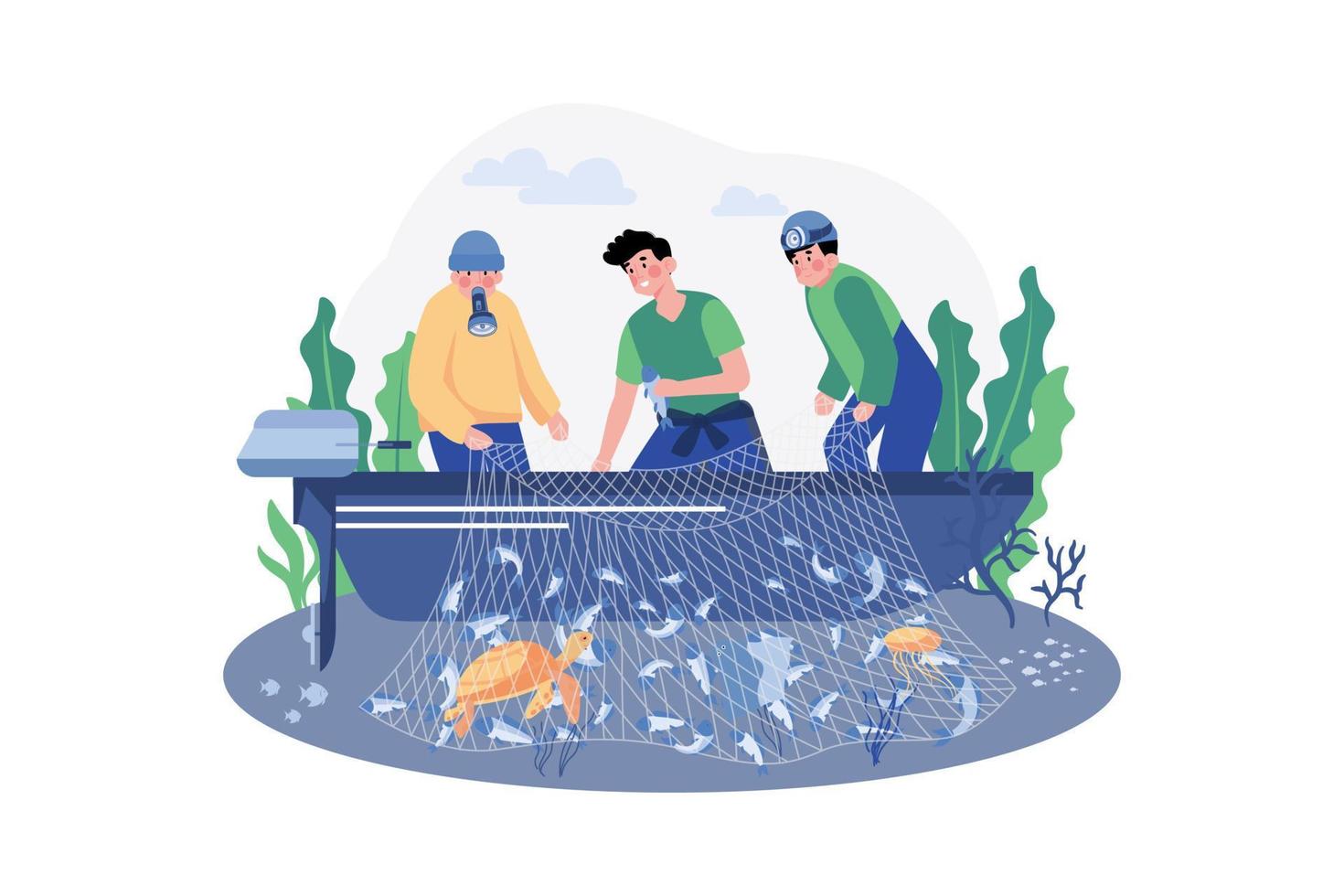 Poaching Illustration concept on white background vector