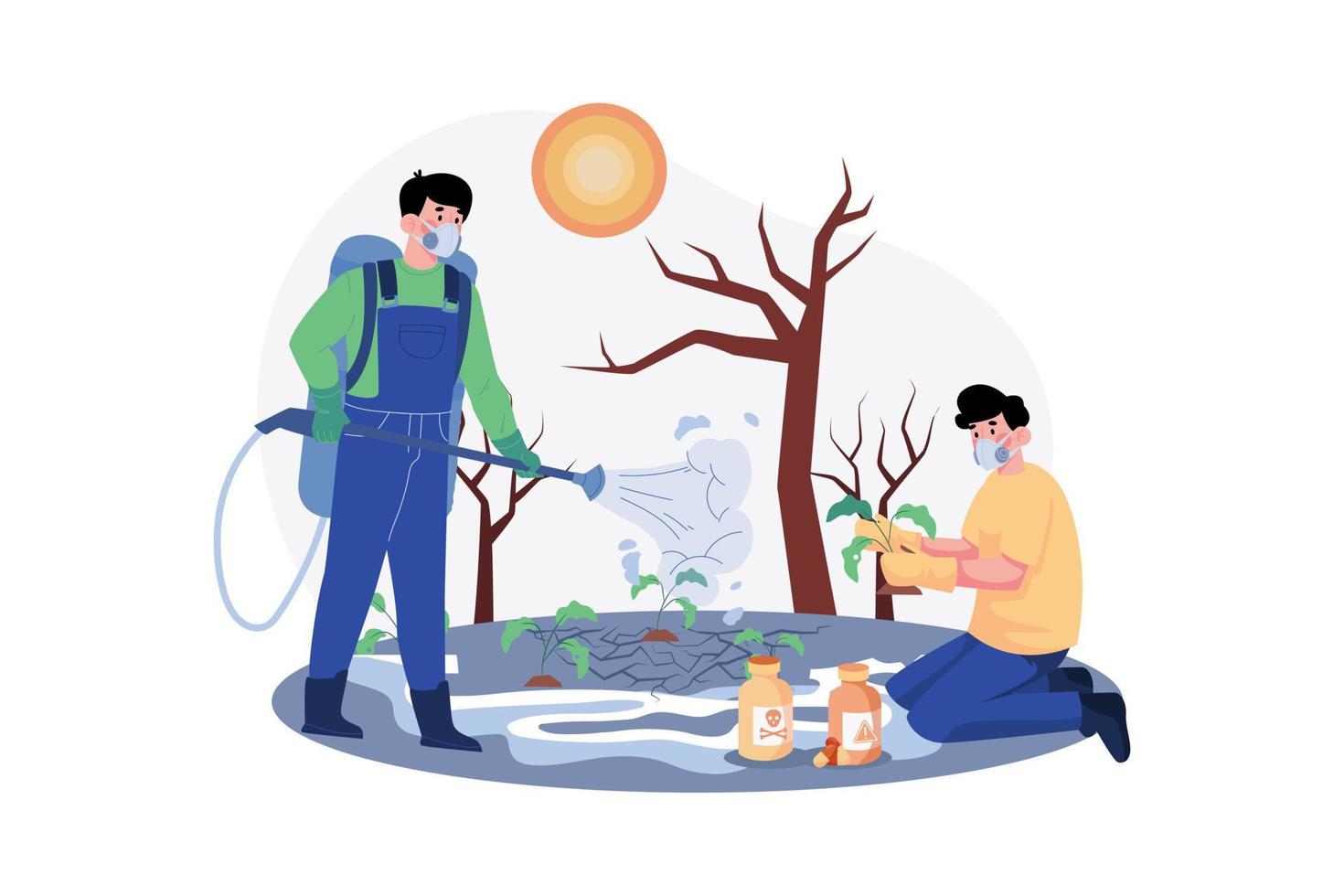 Soil Degradation Illustration concept on white background vector